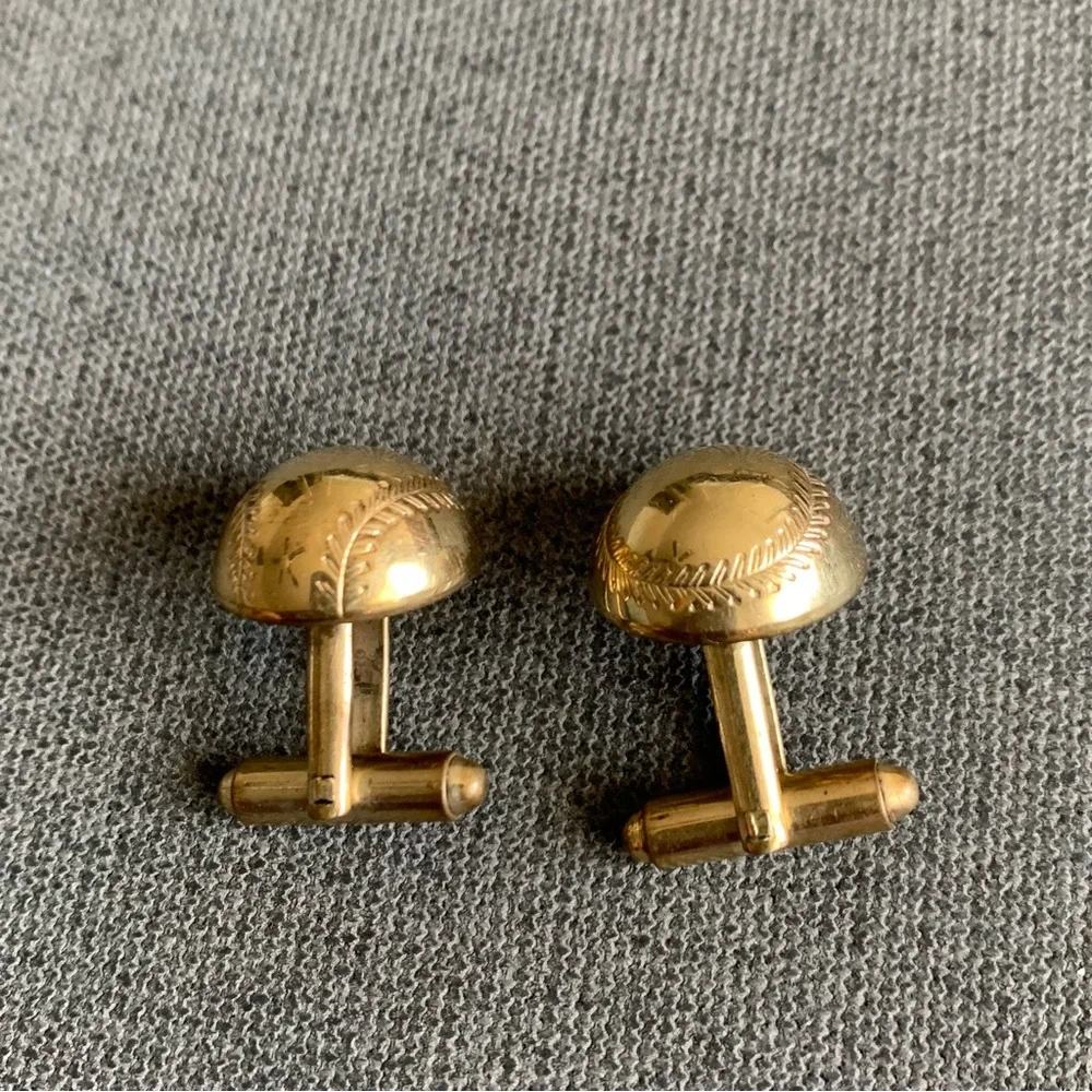 Baseball Gold Tone Cuff Links